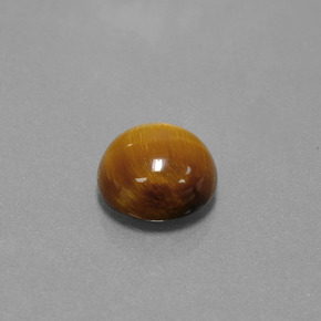 Tiger's eye naturale marrone da 3,69 ct, taglio rotondo, opaco