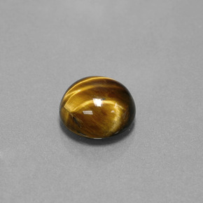 Tiger's eye naturale marrone da 3,72 ct, taglio rotondo, opaco