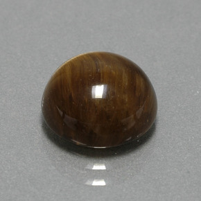 Occhio di tigre Oro Marrone naturale da 3.74 ct, Taglio rotondo, Opaco