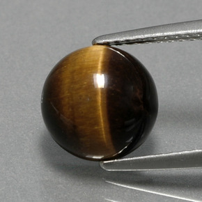 Tiger's eye naturale marrone da 2,78 ct, taglio rotondo, opaco