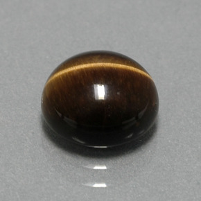 Tiger's eye naturale marrone da 2,78 ct, taglio rotondo, opaco