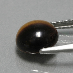 Tiger's eye naturale marrone da 2,78 ct, taglio rotondo, opaco