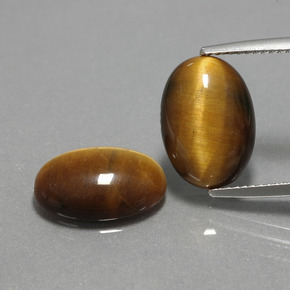 Tiger's eye naturale marrone da  ct, taglio ovale, opaco