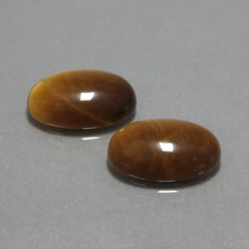 Tiger's eye naturale marrone da 9,04 ct, taglio ovale, opaco
