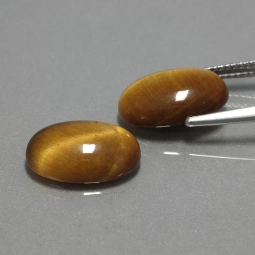Tiger's eye naturale marrone da 9,04 ct, taglio ovale, opaco