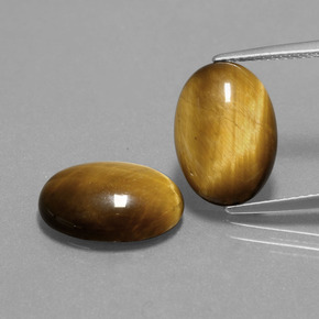Tiger's eye naturale marrone da 9,10 ct, taglio ovale, opaco