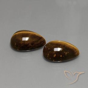 Gemme di Occhio di tigre Marrone ruggine naturale da 22.97 ct, Forma a pera, Opaco