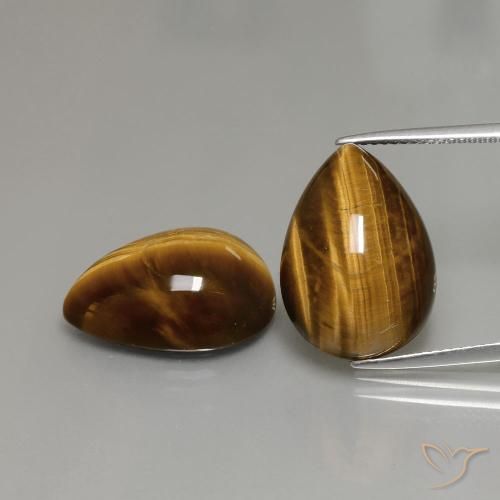 22.82ctw Naturale Marrone caldo Occhio di tigre, Forma a pera, Opaco