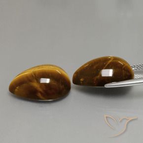 Gemme di Occhio di tigre Marrone caldo naturale da 22.82 ct, Forma a pera, Opaco