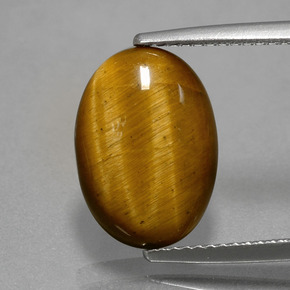 Occhio di tigre Oro Marrone naturale da 4.37 ct, Taglio ovale, Opaco
