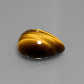 Tiger's eye naturale marrone da 5,05 ct, taglio a pera, opaco