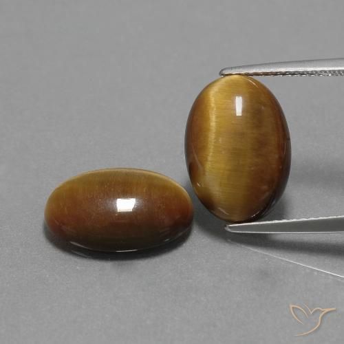 9.13ctw Naturale Marrone caldo Occhio di tigre, Ovale, Opaco