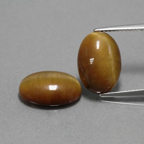 Gemme di Occhio di tigre Marrone caldo naturale da 8.98 ct, Taglio ovale, Opaco