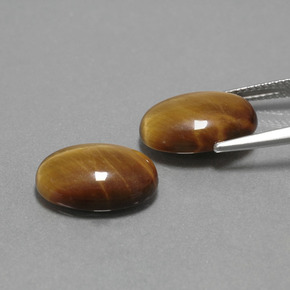 Gemme di Occhio di tigre Oro Marrone naturale da  ct, Taglio ovale, Opaco