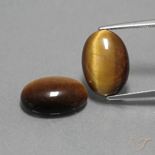 9.06ctw Naturale Marrone dorato Occhio di tigre, Ovale, Opaco