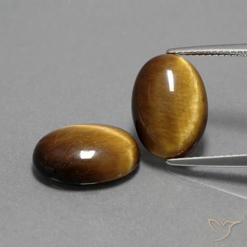 Gemme di Occhio di tigre Marrone dorato naturale da 9.00 ct, Taglio ovale, Opaco
