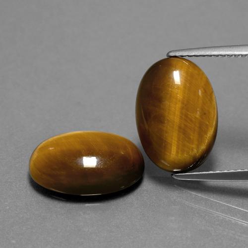 Gemme di Occhio di tigre Marrone dorato naturale da 8.94 ct, Taglio ovale, Opaco