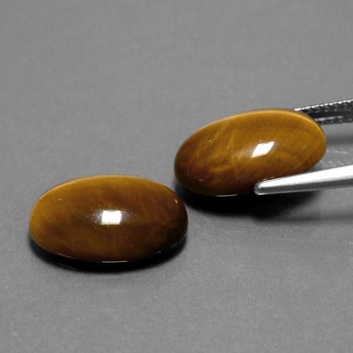 Gemme di Occhio di tigre Marrone dorato naturale da 8.94 ct, Taglio ovale, Opaco
