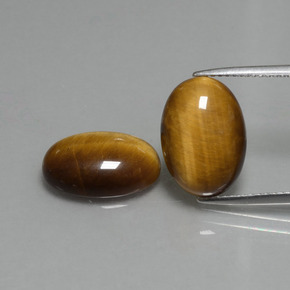 Tiger's eye naturale marrone da 9,08 ct, taglio ovale, opaco