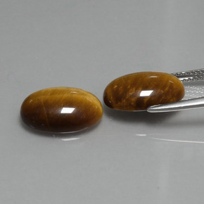 Tiger's eye naturale marrone da 9,08 ct, taglio ovale, opaco