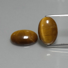 Tiger's eye naturale marrone da 9,04 ct, taglio ovale, opaco