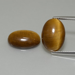 Tiger's eye naturale marrone da 9,19 ct, taglio ovale, opaco