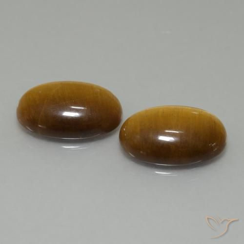 Gemme di Occhio di tigre Marrone caldo naturale da 9.16 ct, Ovale, Opaco