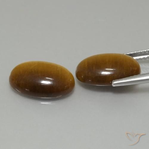 Gemme di Occhio di tigre Marrone caldo naturale da 9.16 ct, Ovale, Opaco