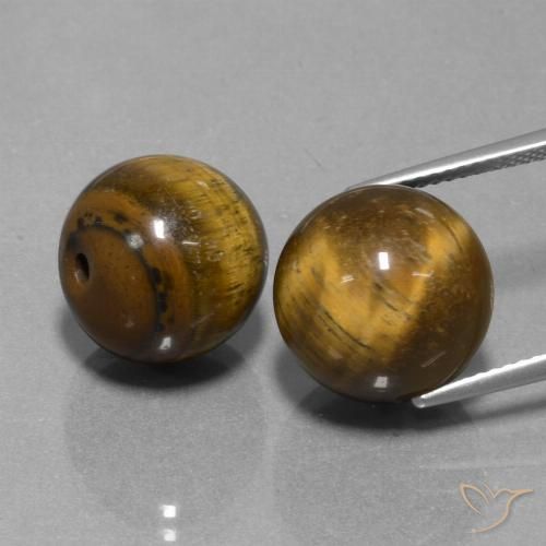 25.67ctw Naturale Marrone medio Occhio di tigre, Sfera, Opaco