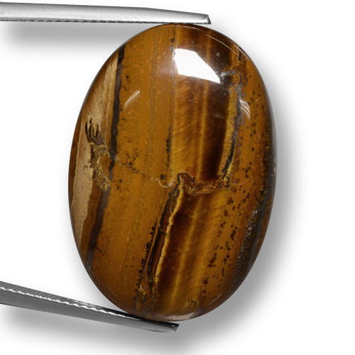 Tiger's eye naturale marrone da 33,59 ct, taglio ovale, opaco