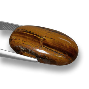 Tiger's eye naturale marrone da 33,59 ct, taglio ovale, opaco