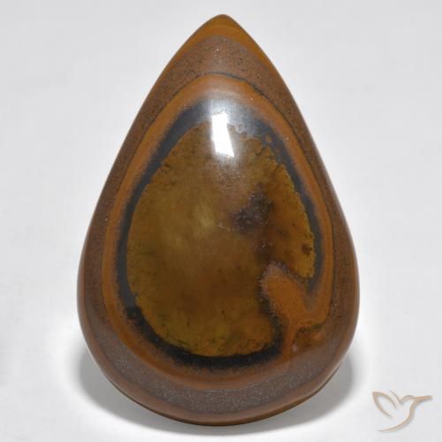 43.20ct Naturale Cedar Brown Occhio di tigre, Forma a pera, Opaco
