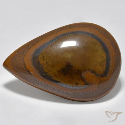Occhio di tigre Cedar Brown naturale da 43.20 ct, Forma a pera, Opaco