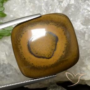 Occhio di tigre Marrone dorato naturale da 26.35 ct, Cuscino, Opaco