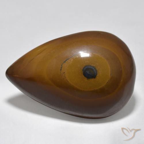 Occhio di tigre Marrone medio naturale da 44.39 ct, Forma a pera, Opaco