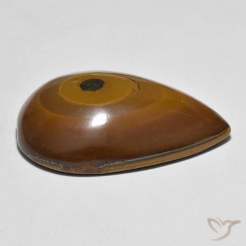 Occhio di tigre Marrone medio naturale da 44.39 ct, Forma a pera, Opaco