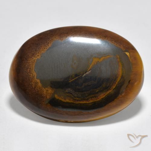 Occhio di tigre Marrone medio-scuro naturale da 24.04 ct, Ovale, Opaco