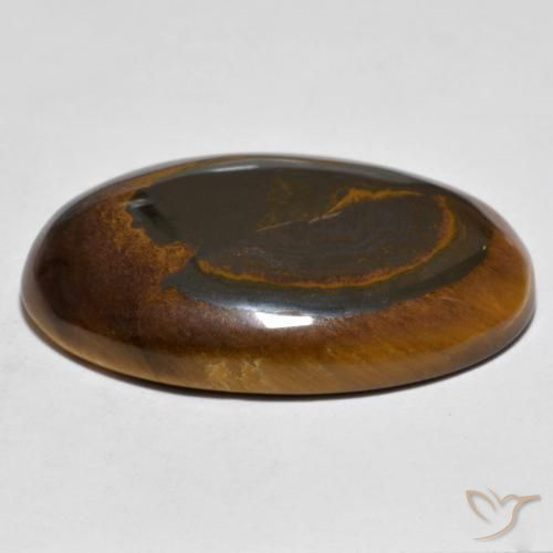 Occhio di tigre Marrone medio-scuro naturale da 24.04 ct, Ovale, Opaco