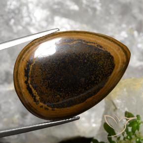 Occhio di tigre marrone pecan naturale da 35.89 ct, Forma a pera, Opaco
