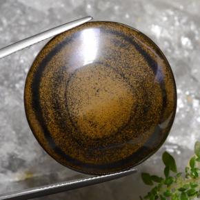 Tiger's eye naturale marrone da 59,01 ct, taglio rotondo, opaco