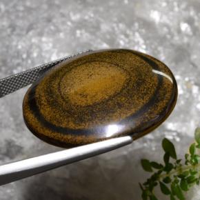 Tiger's eye naturale marrone da 59,01 ct, taglio rotondo, opaco
