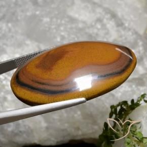 Tiger's eye naturale marrone da 92,65 ct, taglio ovale, opaco