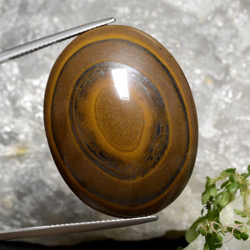 Tiger's eye naturale marrone da 89,36 ct, taglio ovale, opaco