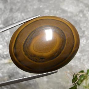 Tiger's eye naturale marrone da 89,36 ct, taglio ovale, opaco