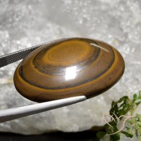 Tiger's eye naturale marrone da 89,36 ct, taglio ovale, opaco