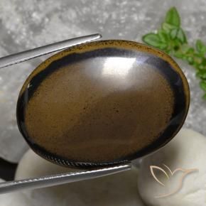 Occhio di tigre Hickory Brown naturale da 30.73 ct, Ovale, Opaco