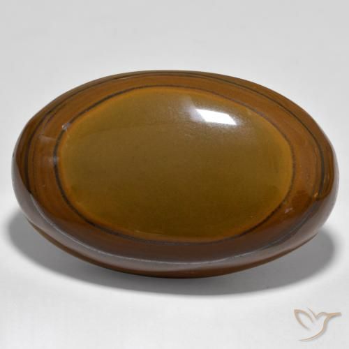 93.95ct Naturale Marrone medio Occhio di tigre, Ovale, Opaco