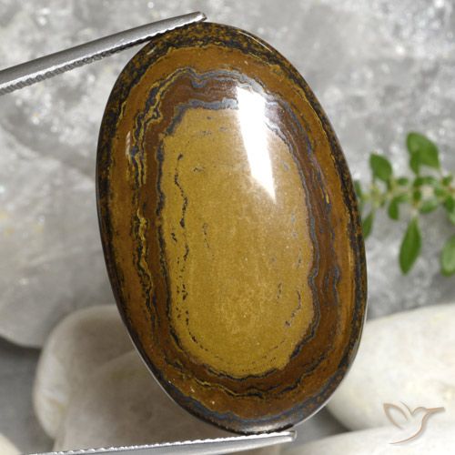 51.22ct Naturale Marrone caldo Occhio di tigre, Ovale, Opaco