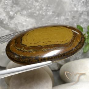 Occhio di tigre Marrone caldo naturale da 51.22 ct, Ovale, Opaco