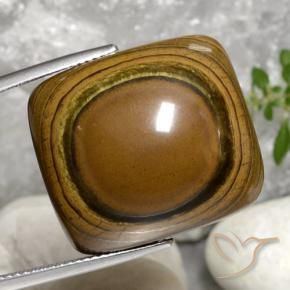 Occhio di tigre Marrone dorato naturale da 40.92 ct, Cuscino, Opaco